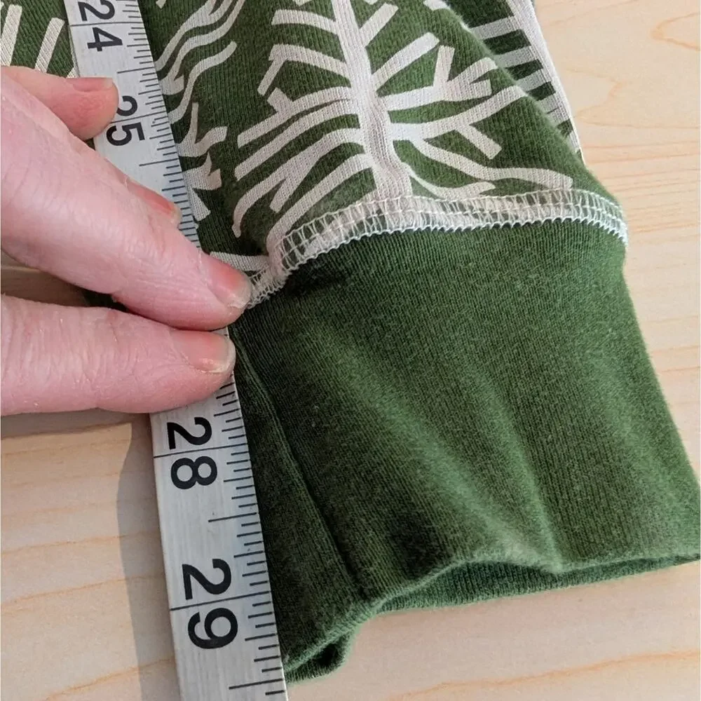 Pact Organic Cotton Pajama Set Green Tree Print Womens Small Lounge Set